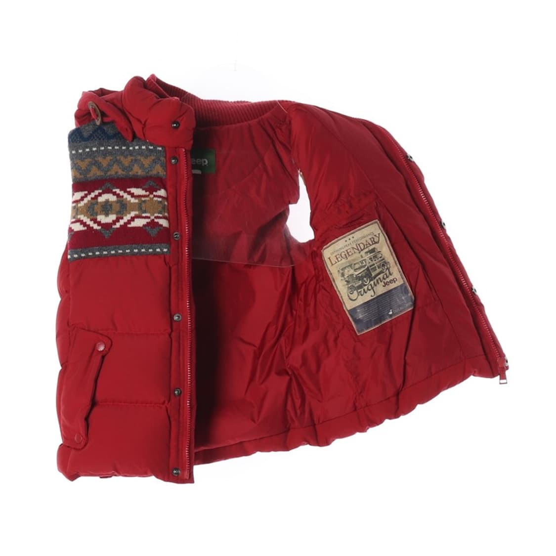 Jeep 노르딕 패턴 베어 패치 덕다운 베스트 S 상품이미지2