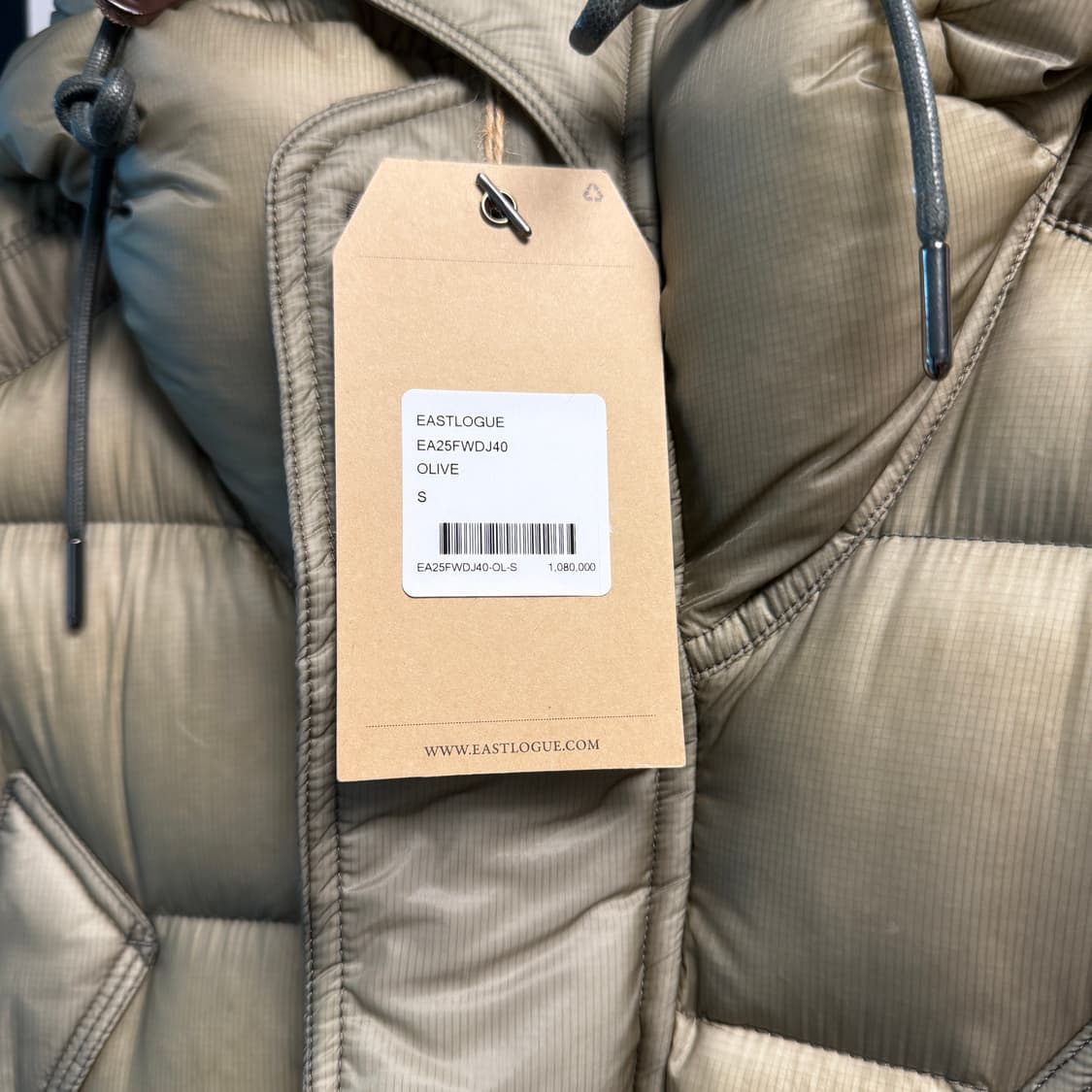 이스트로그 윈드스톰 다운 파카 올리브 S 새제품 / Eastlogue W 상품이미지2