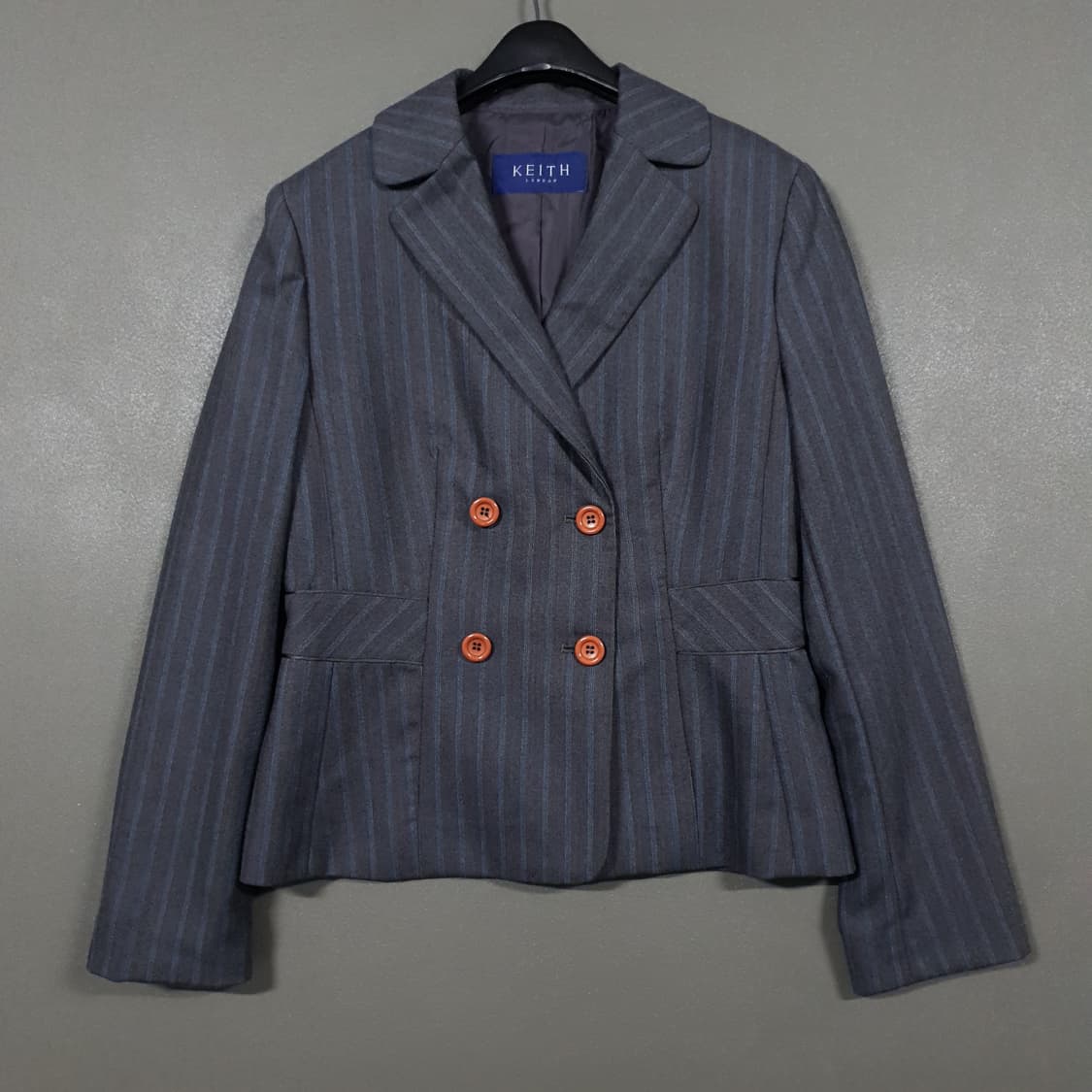 KEITH 키이스 핀 스트라이프 더블 버튼 테일러드 자켓 블레이저 자켓 상품이미지1