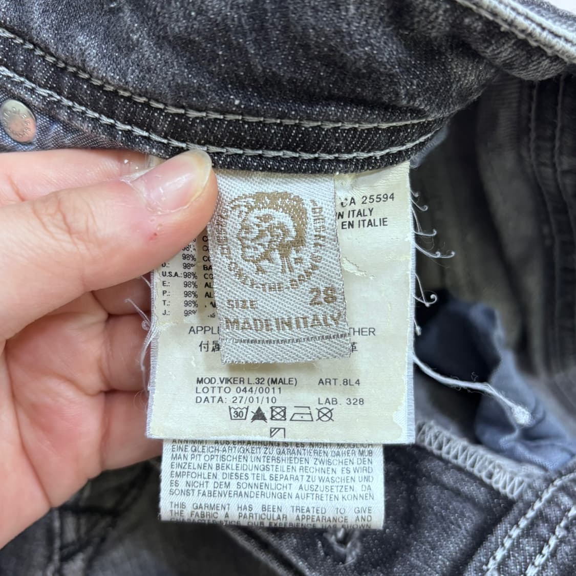 W28 L32 디젤 빈티지 워싱 데님 팬츠 0429E 상품이미지4