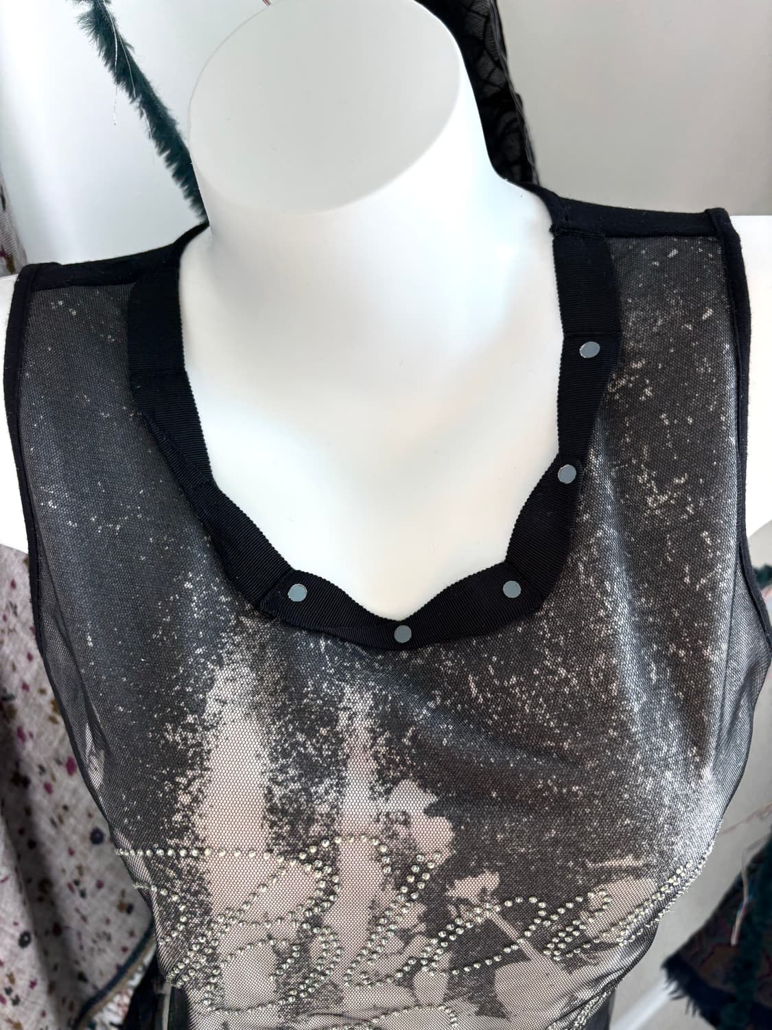 Y2k 느와르 베일 슬리브리스 상품이미지4