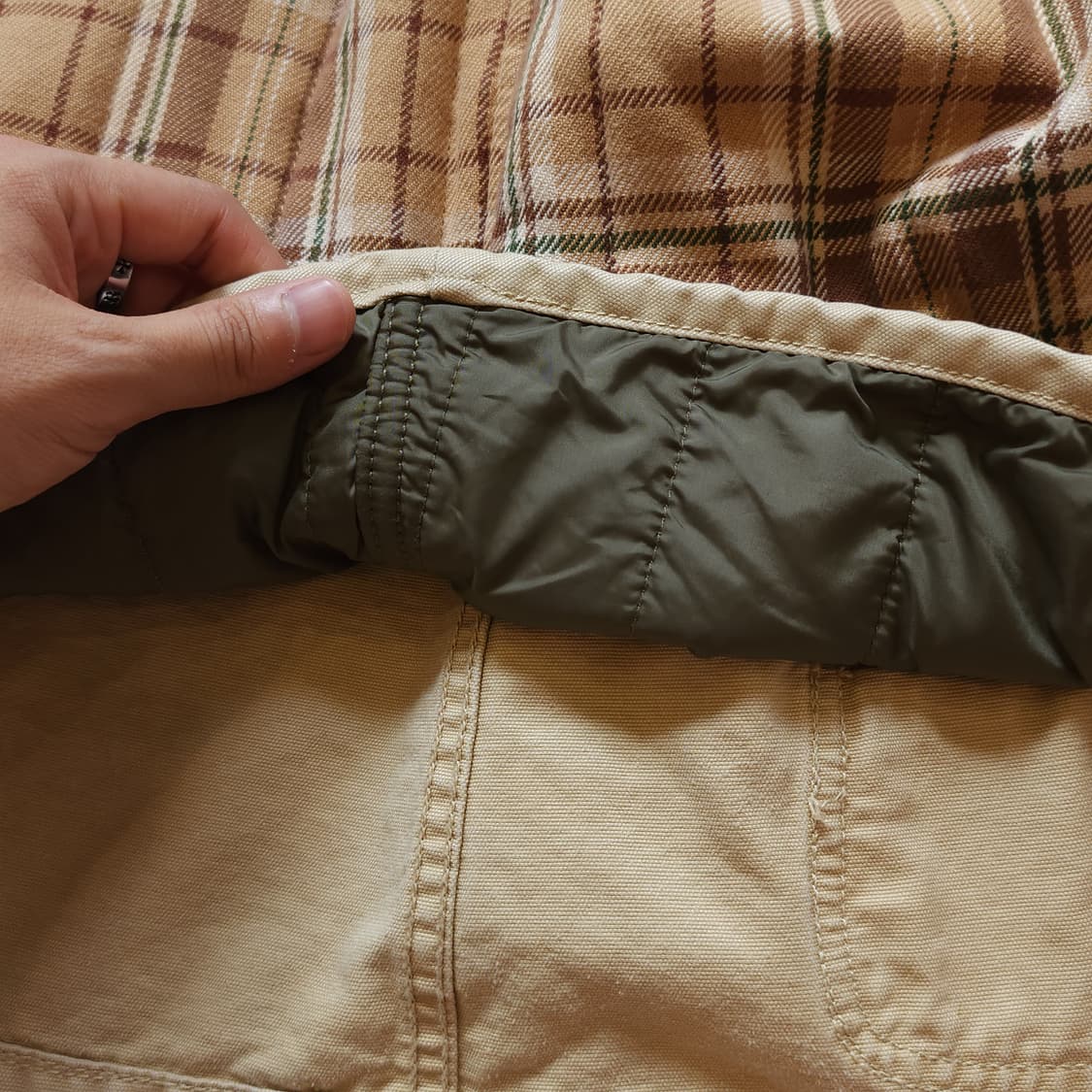 폴로 랄프로렌 파이어맨 자켓 코듀로이 카라 캔버스 레더 XL 상품이미지10