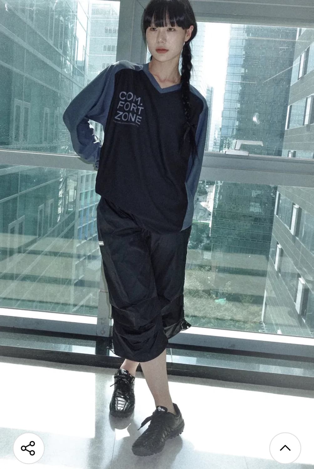 허그유어스킨 오버사이즈 매쉬 탑 블랙 (뉴진스해린착용) 상품이미지2