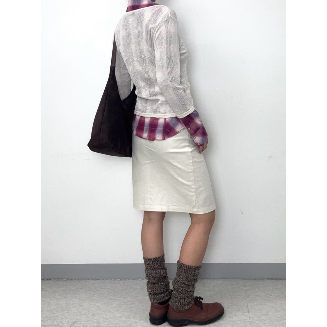 빈티지 아이보리 플리츠 가디건 상품이미지4