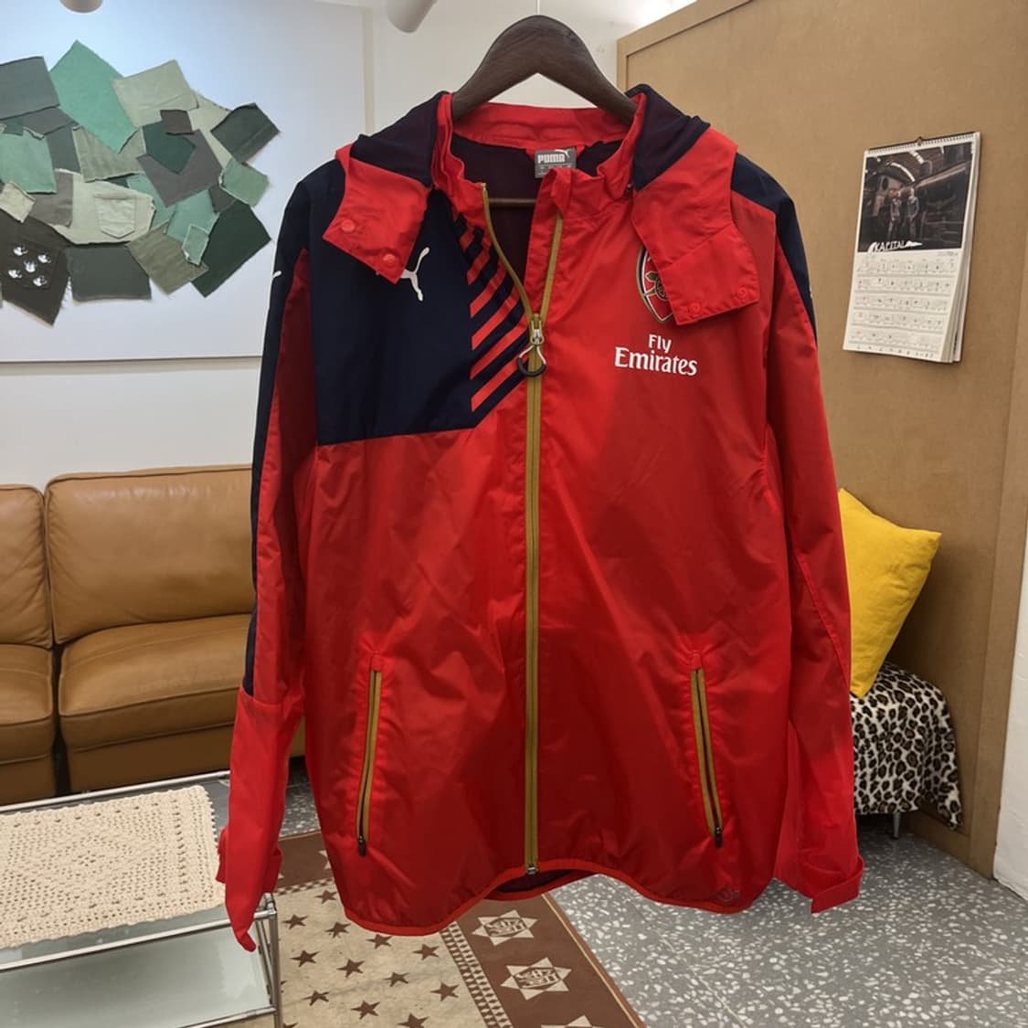 푸마 올드스쿨 레트로 아스날 유니폼 바람막이 자켓 L C10458 상품이미지3