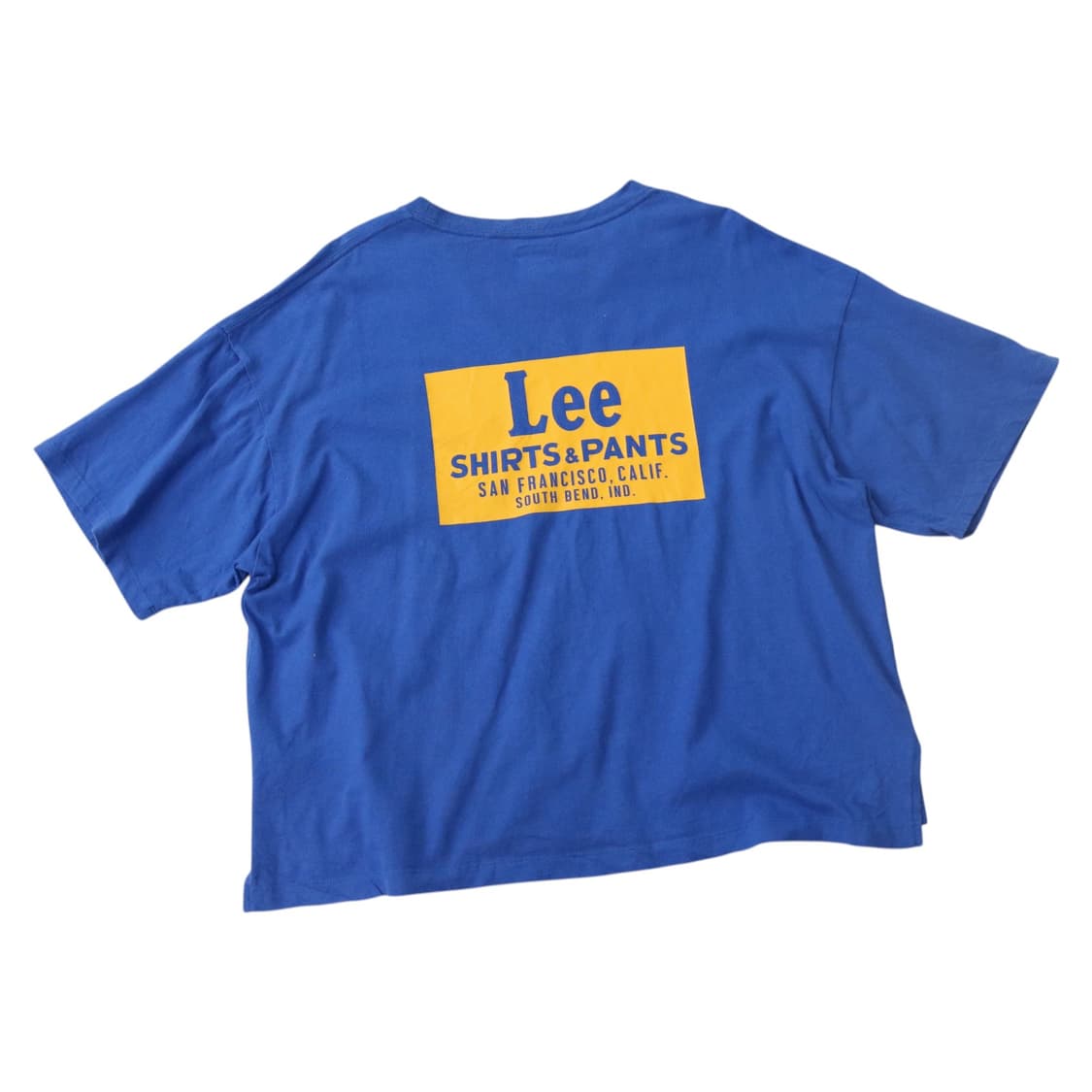 Lee 리 빈티지 옐로우 박스 로고 블루 반팔 티셔츠 (L) 상품이미지1