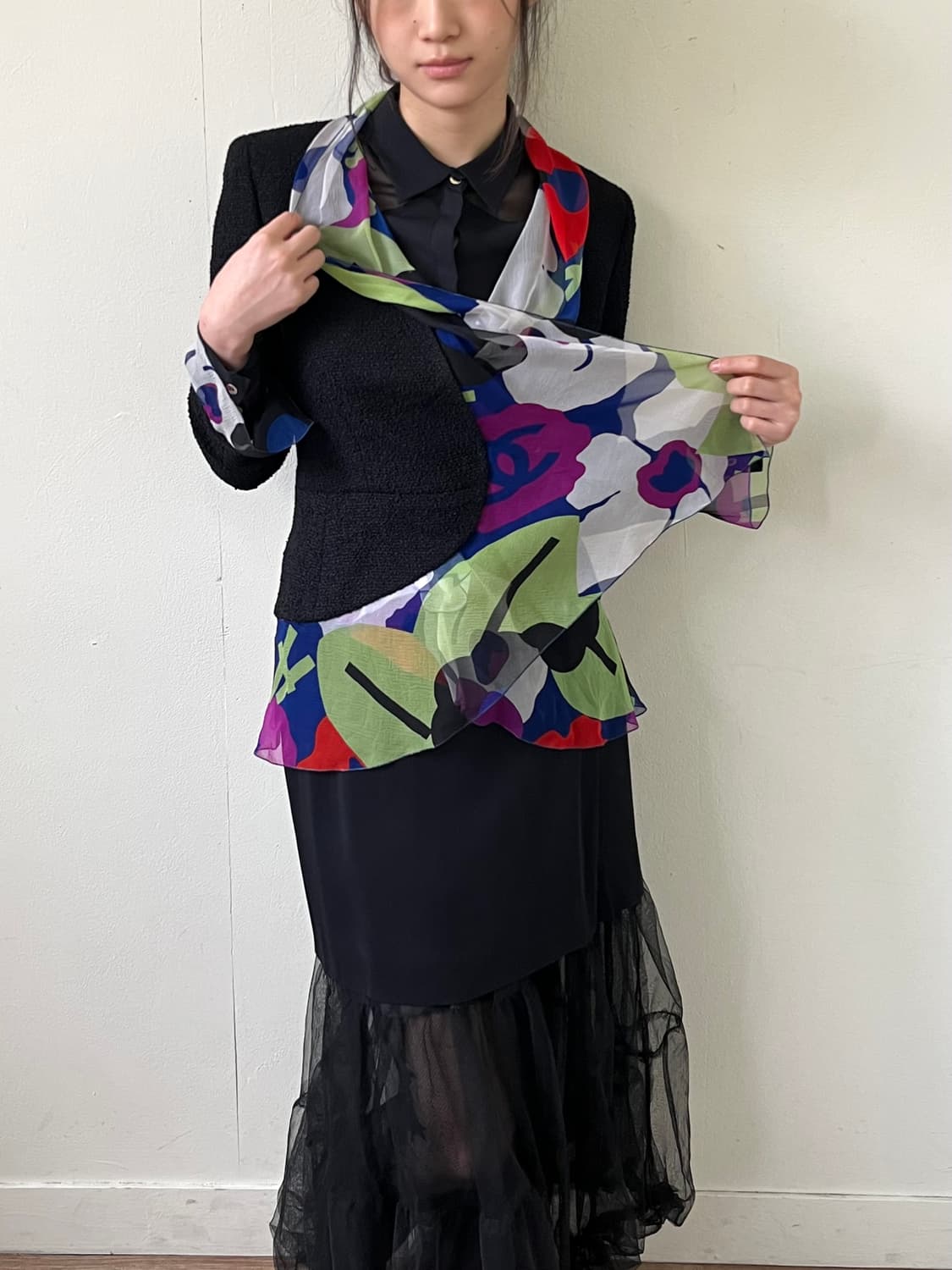 CHANEL 플라워 트위드 자켓 상품이미지4