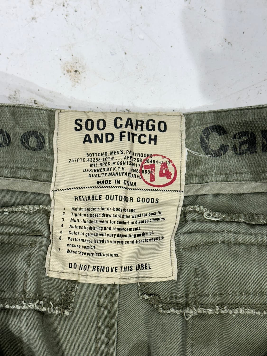 빈티지 카키 유틸리티 멀티 포켓 와이드 카고 팬츠  상품이미지7