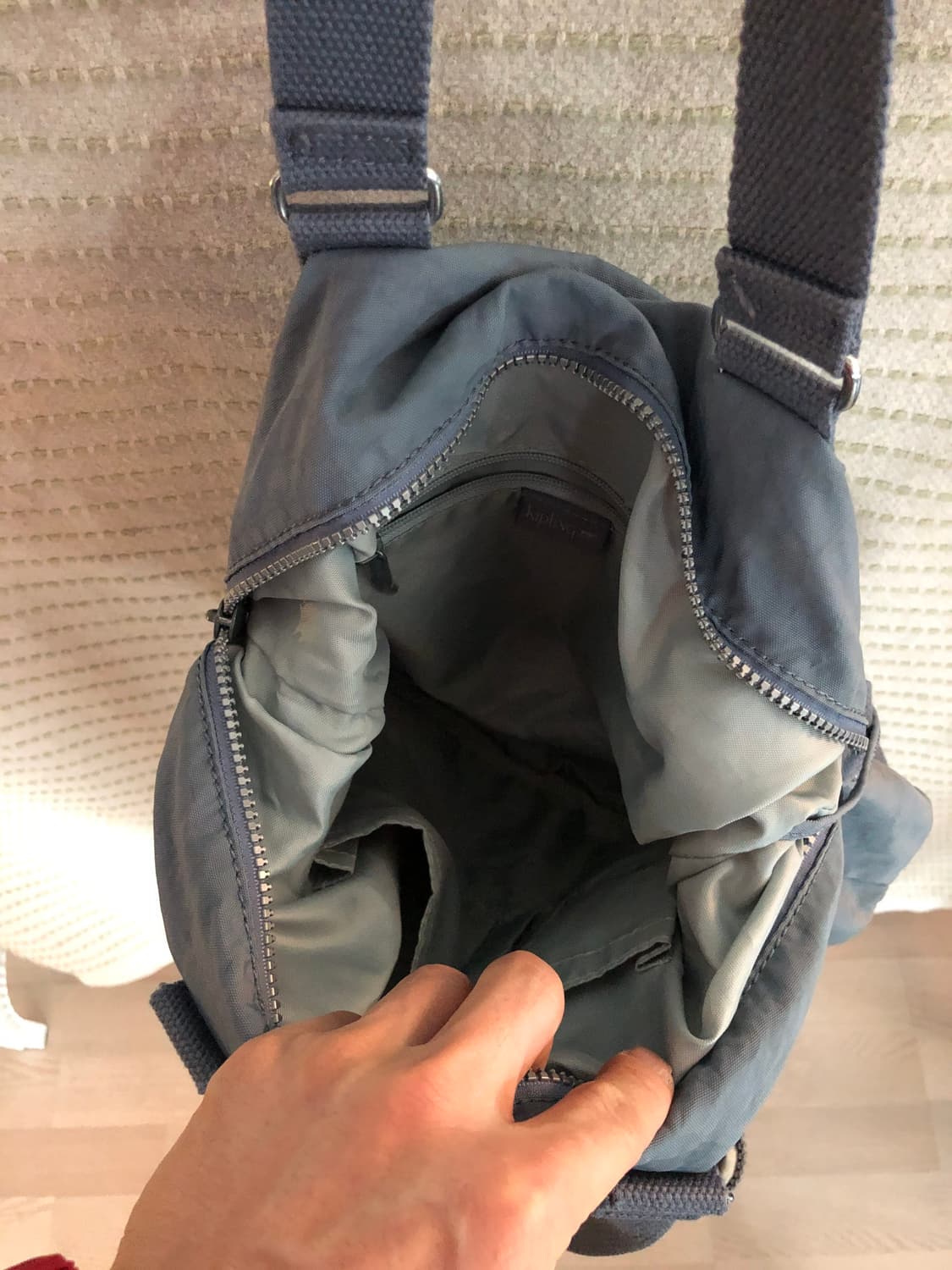 빈티지 키플링 Y2K 그레이 블루 나일론 숄더백 토트백 크로스백 상품이미지5