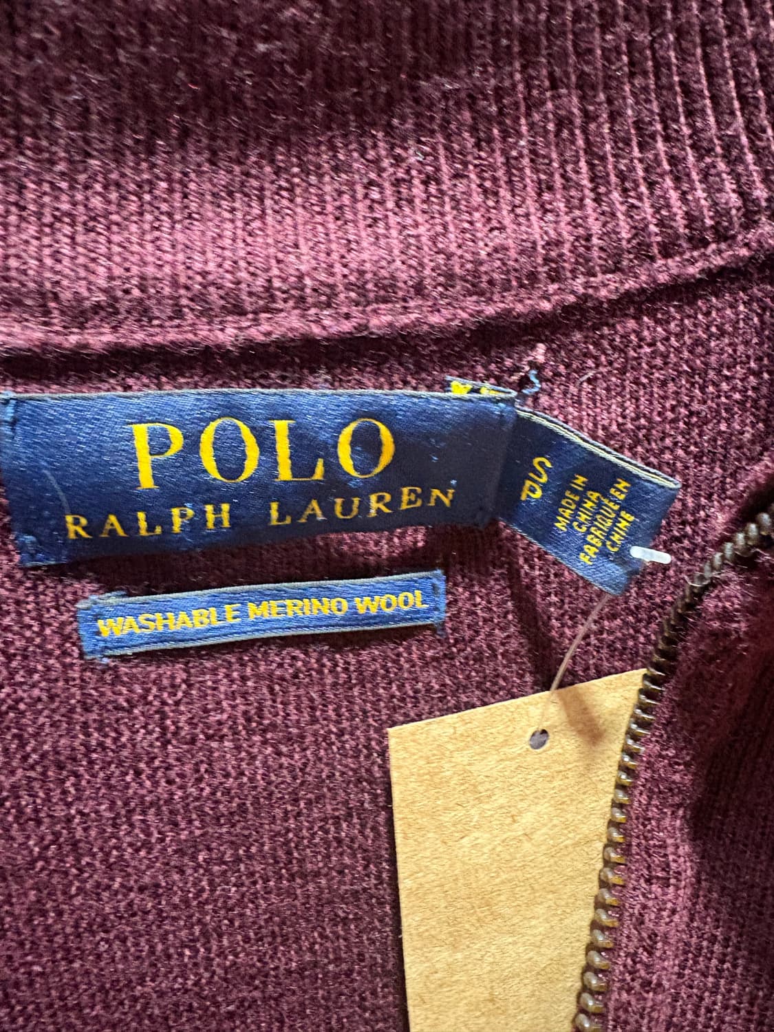 S 폴로랄프로렌 레드포니 딥버건디 반집업 니트 상품이미지5