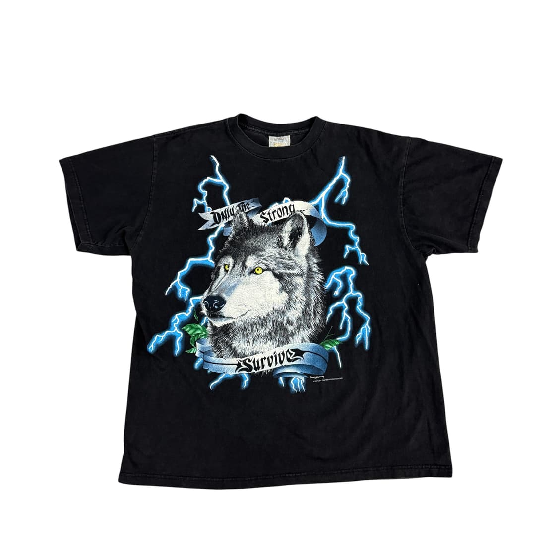 빈티지 90s 아메리칸썬더 울프 티셔츠 American Thunder 상품이미지1
