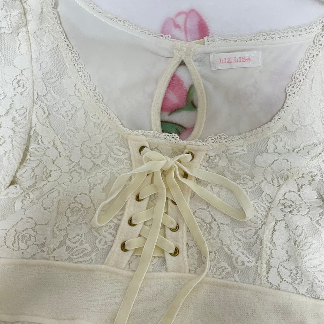 리즈리사 레이스 미니 원피스 라떼갸루히메갸루핀터레스트 상품이미지2