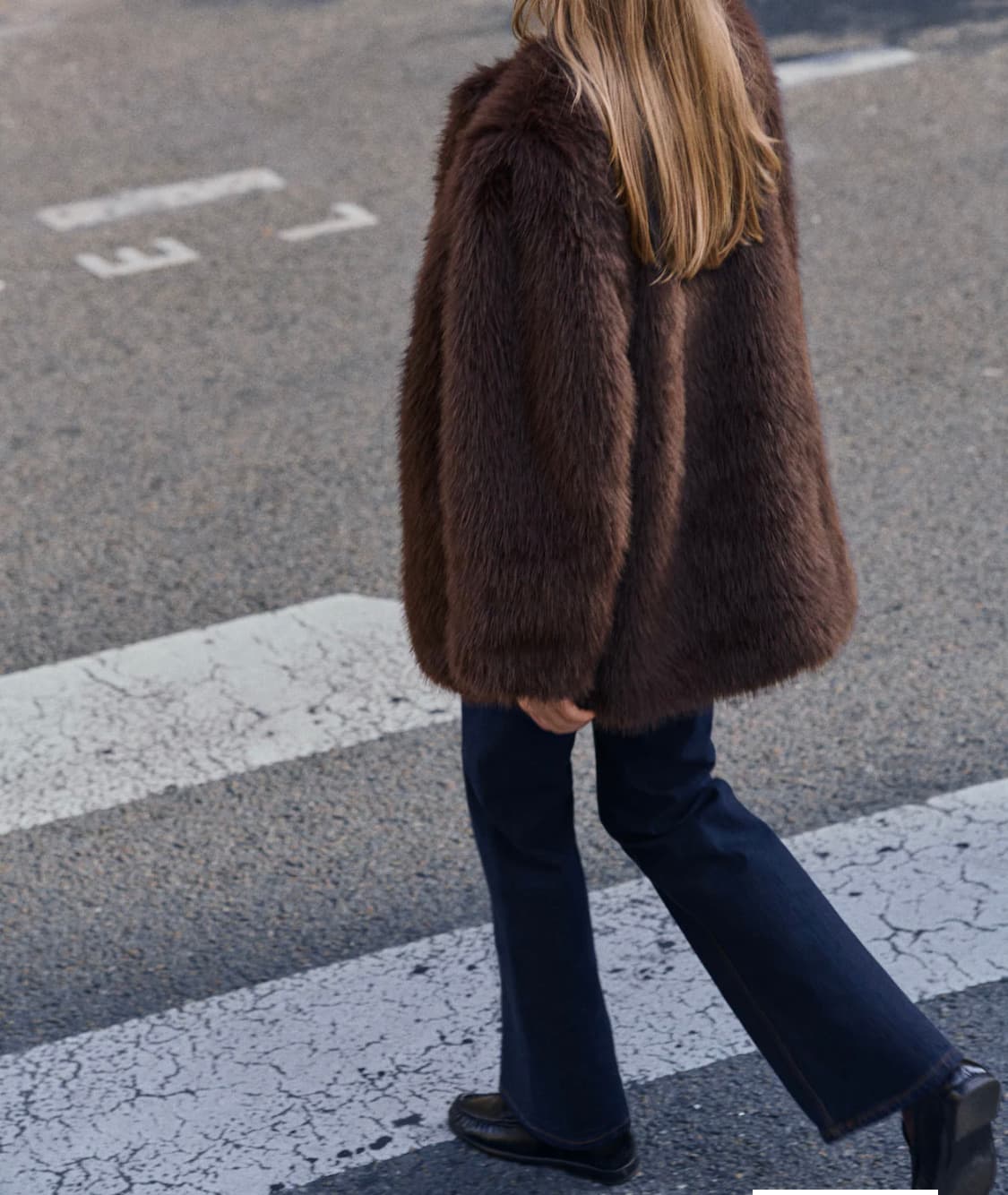 (새상품)에첸엠 여성 플러피코트 다크브라운 S 상품이미지2