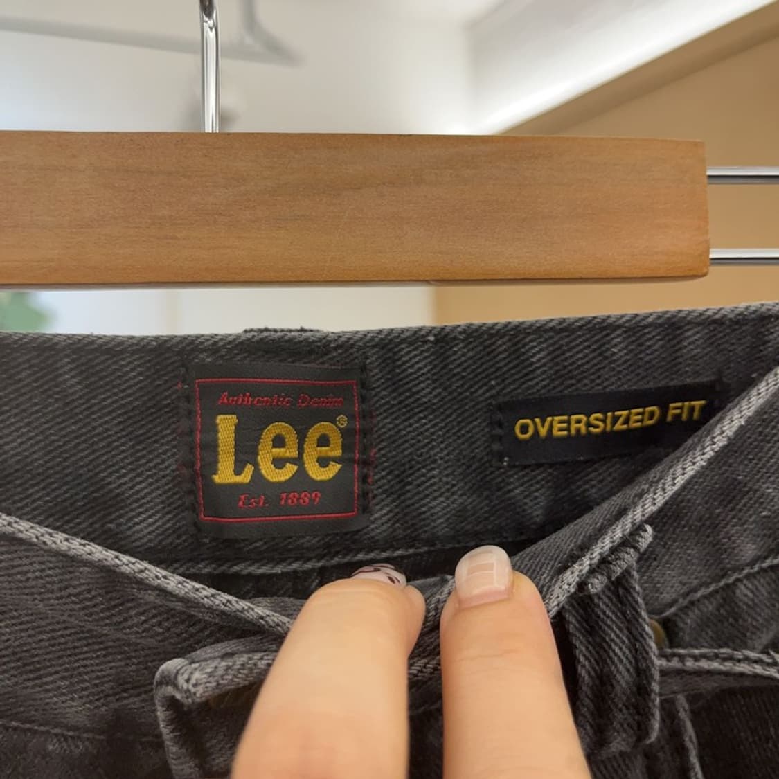 리 LEE 올드스쿨 벨티드 와이드핏 그레이진 청바지 C06339 상품이미지4