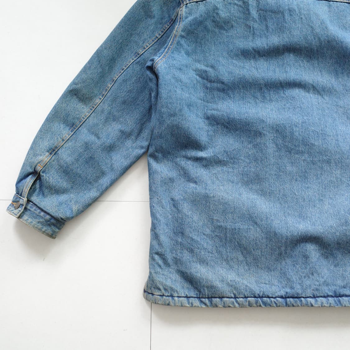 80s Lee 리 라이더 쉐르파 코듀로이 카라 렌치 데님자켓 M 상품이미지10
