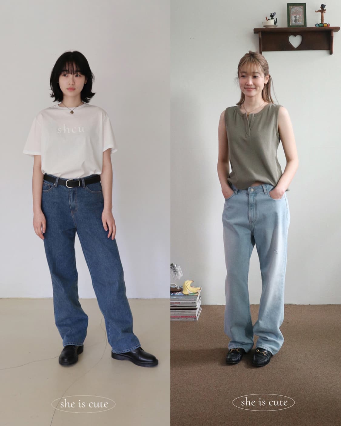 일괄) 쉬이즈큐트 버디데님 1사이즈 블루/라이트블루 상품이미지1