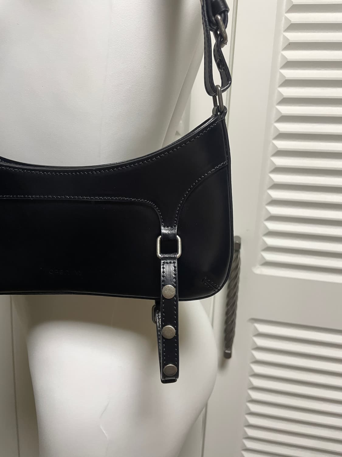 Open Yy Garter Belt Leather Bag Black 상품이미지6