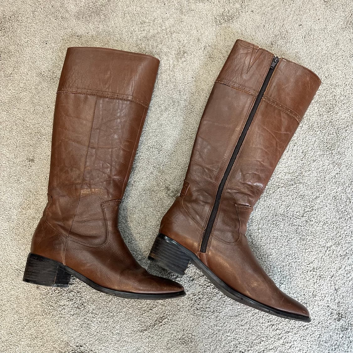 에드윈 SOMETHING 라인 브라운 가죽 부츠245 상품이미지3