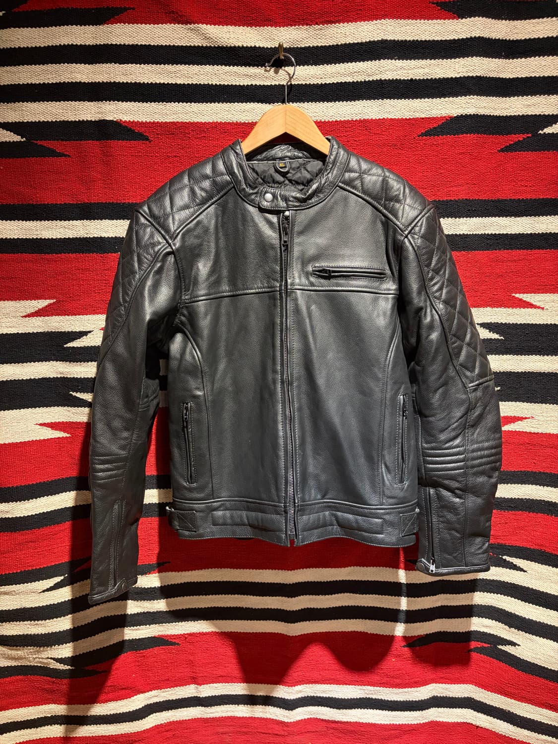 Cow leather biker jacket 상품이미지1