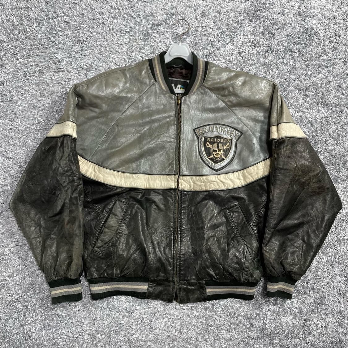 1990s 로스엔젤레스 Raiders 레더 블루종 상품이미지2