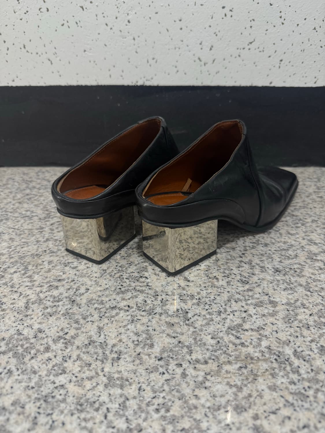 zara 자라 레더 스퀘어 클로그 힐 사이즈 38 상품이미지6