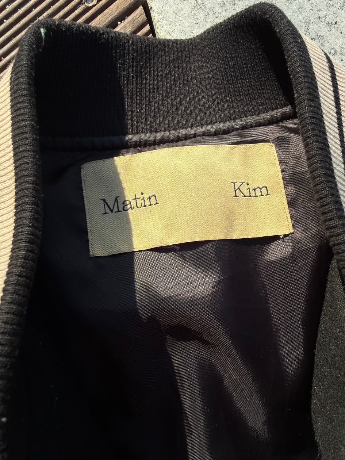 Matin kim 마틴킴 마뗑킴 울 페이크 레더 덕다운 패딩 점퍼 상품이미지4