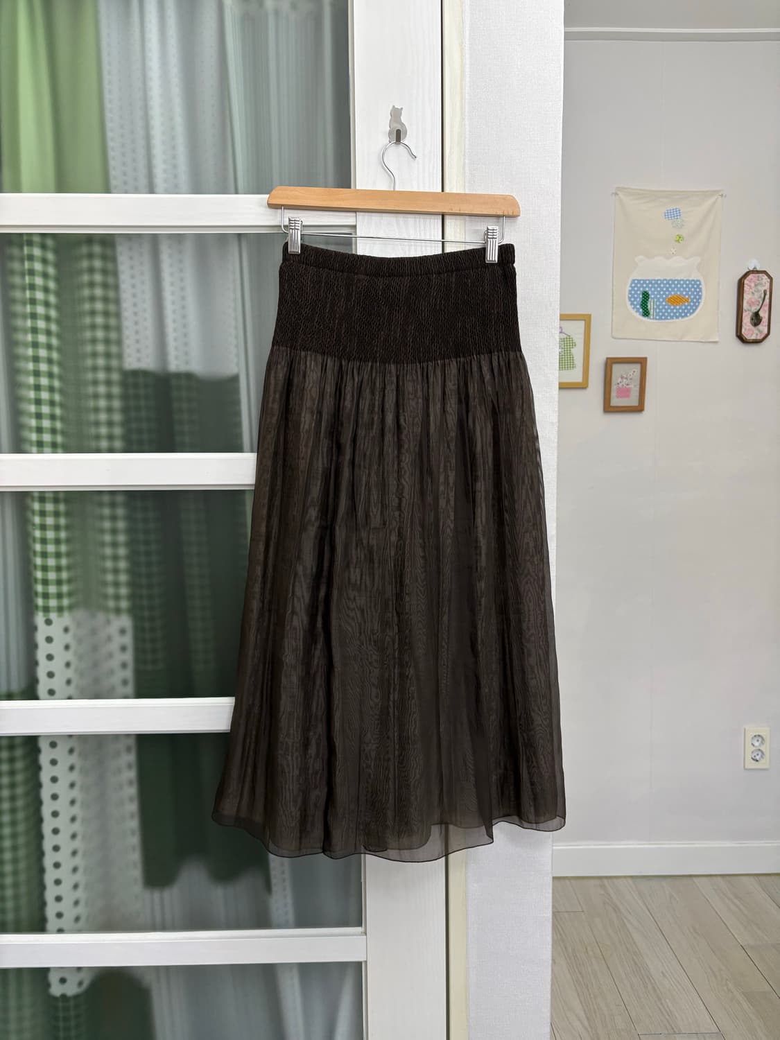 브라운 롱 샤스커트  상품이미지1