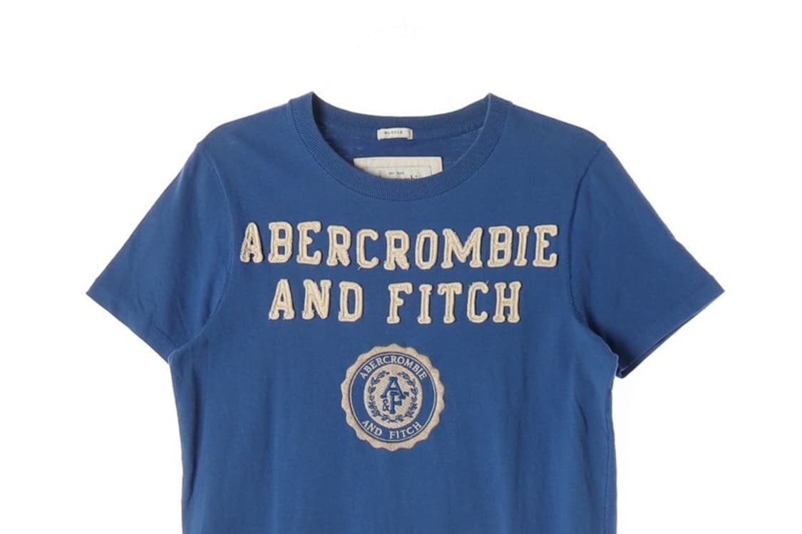 아베크롬비 블루 아플리케 로고 반팔티 S 상품이미지3