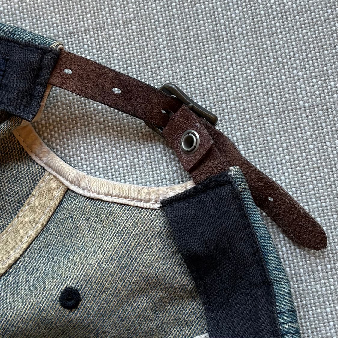 90s USA 폴로 랄프로렌 데님 레더 스트랩 볼 캡 상품이미지9