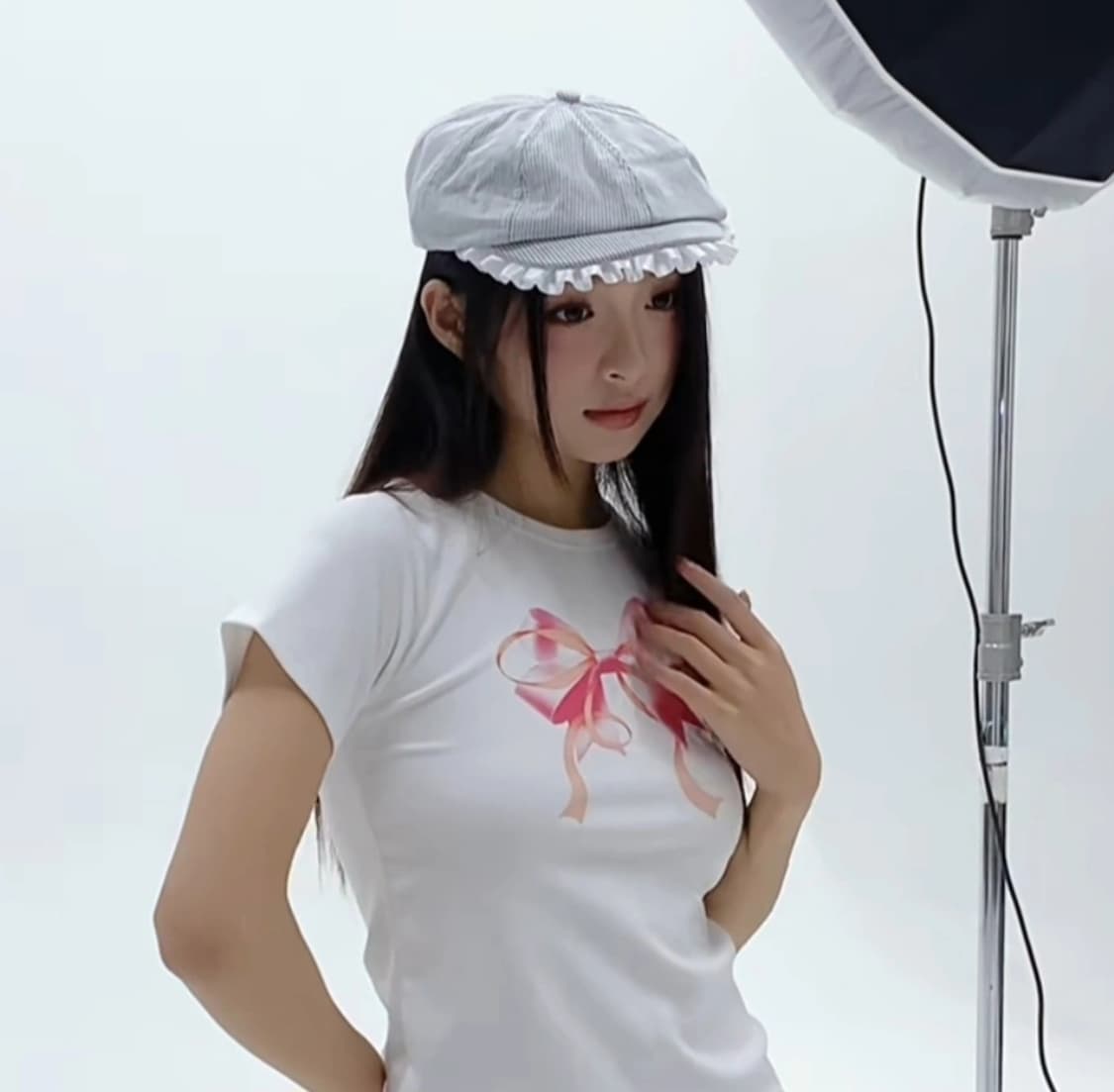 Y2K 레이스 헌팅캡 상품이미지2