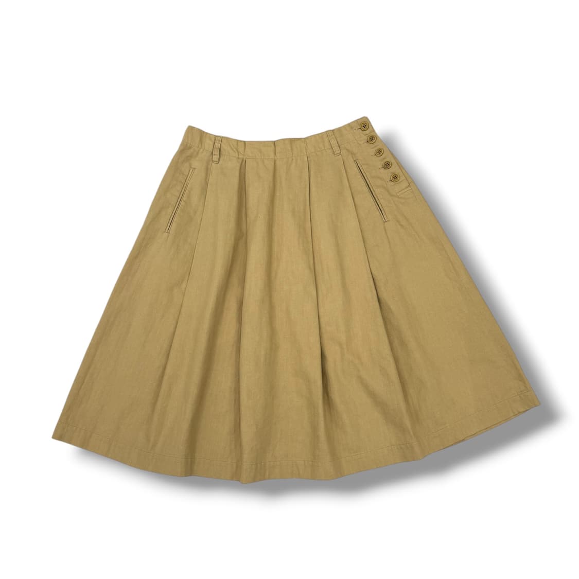 MHL 마가렛호웰 버튼디테일 베이지 미디스커트 상품이미지1