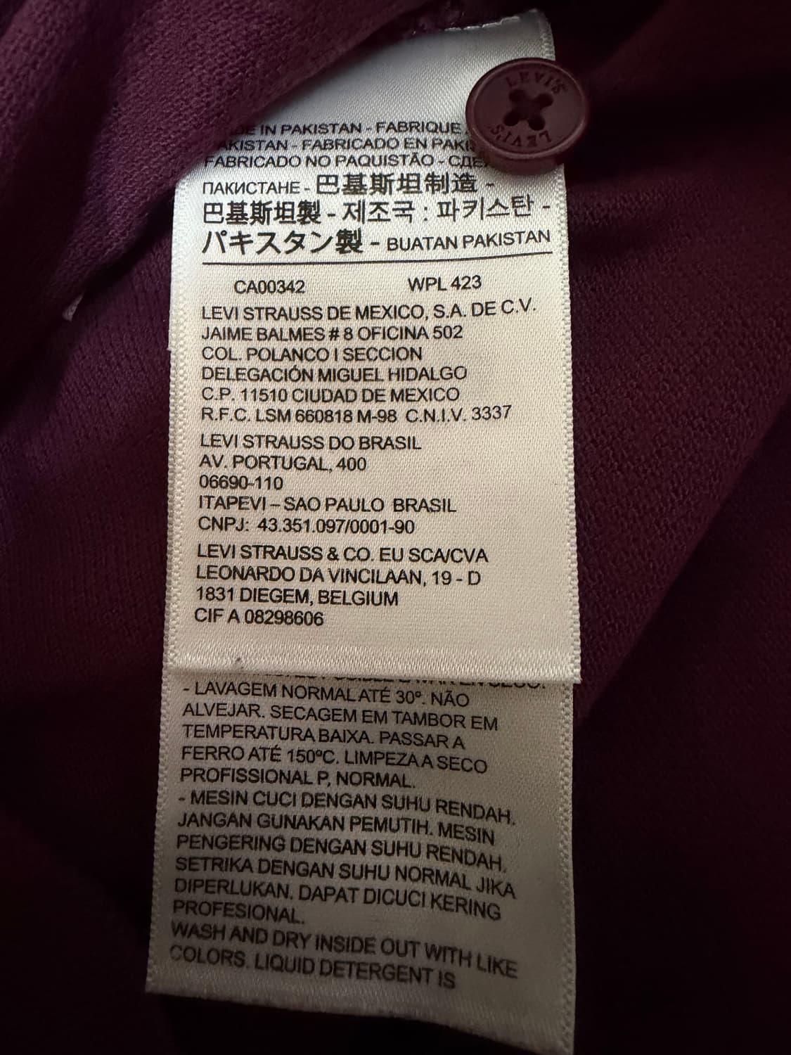 [M] 리바이스 퍼플 반팔 카라티 상품이미지4