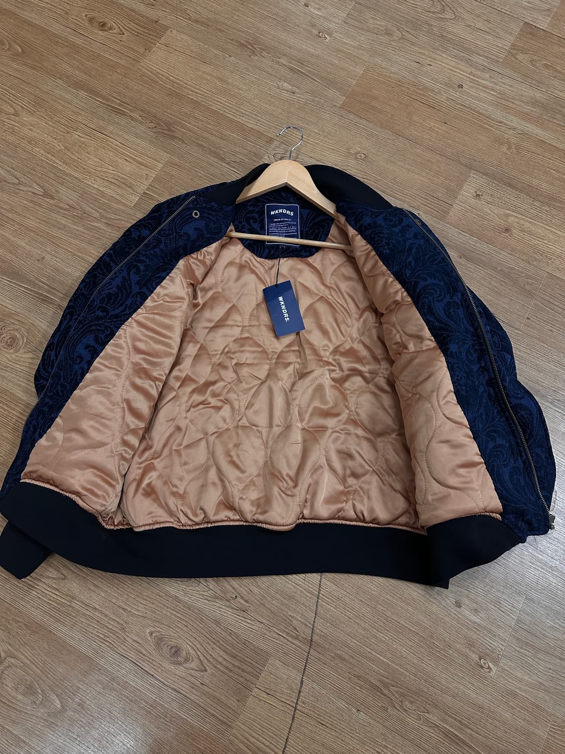 (M)위켄더스 플로럴 자카드 봄버 셋업 네이비 상품이미지5