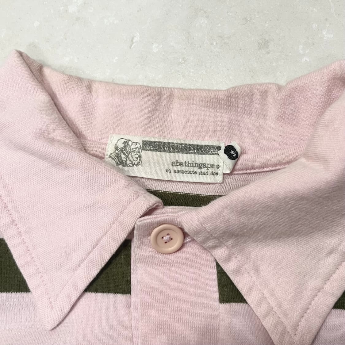 베이프 딸기말차 스트라이프 반팔 탑 상품이미지2