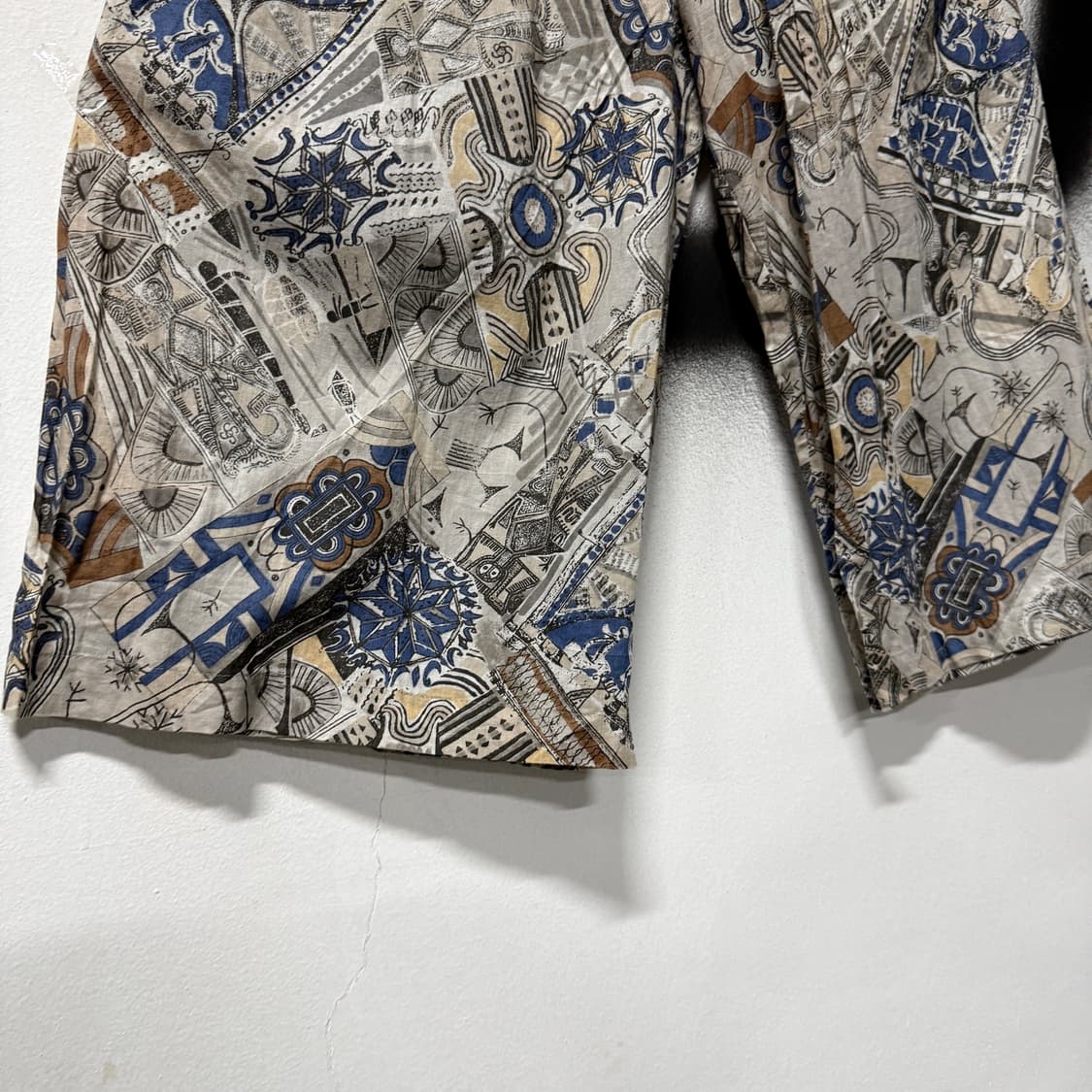 VTG 빈티지 아트 풀 패턴 코튼 밴딩 와이드 팬츠 상품이미지2