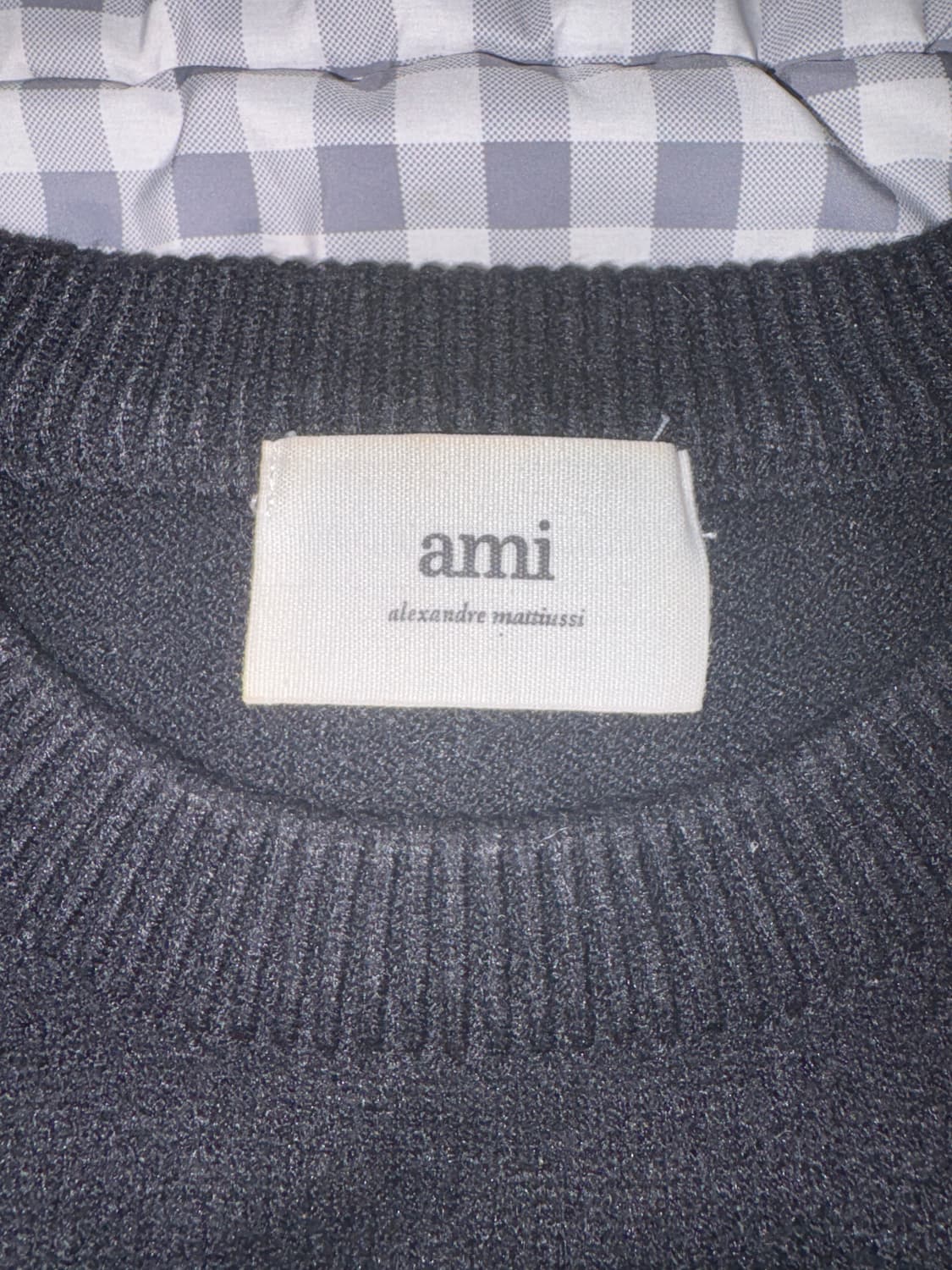 (m)아미 빅로고 니트 블랙 상품이미지2