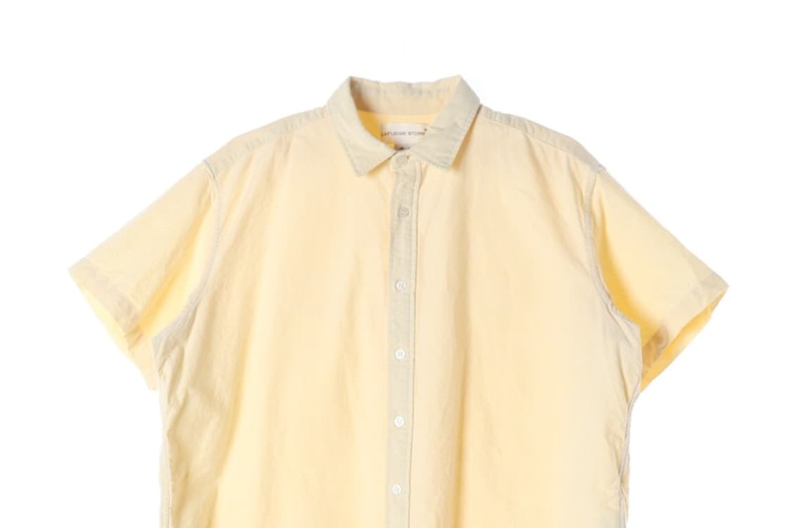 라퍼지스토어 하프 슬리브 코튼 셔츠 파스텔 옐로우 S 상품이미지3