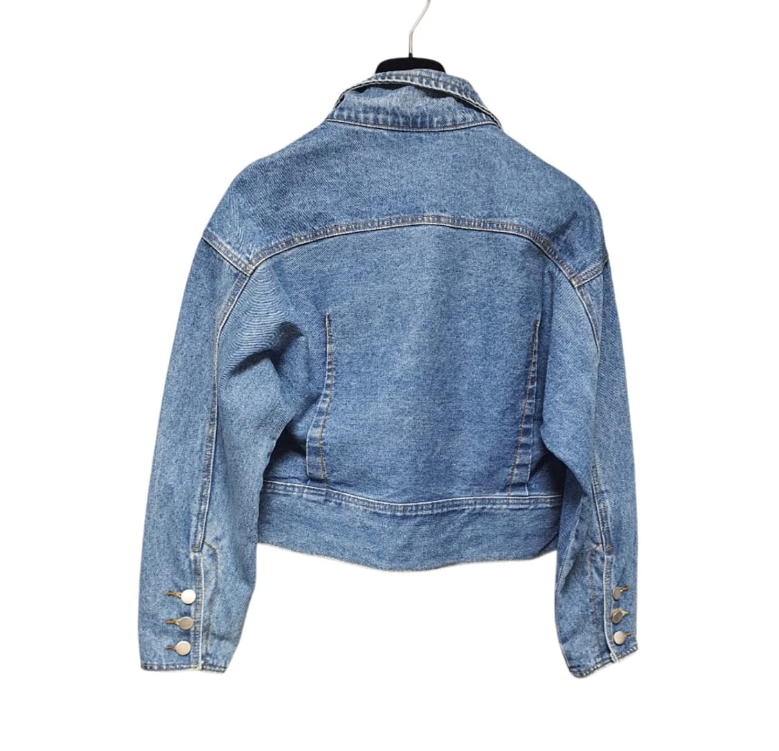 이엔씨 숏 크롭기장데님 청자켓 F s~m 상품이미지2