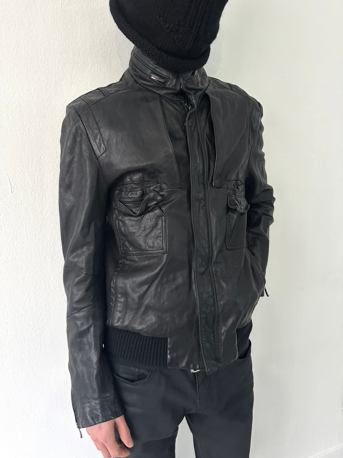 솔리드옴므 램스킨 포켓 레더자켓 상품이미지3