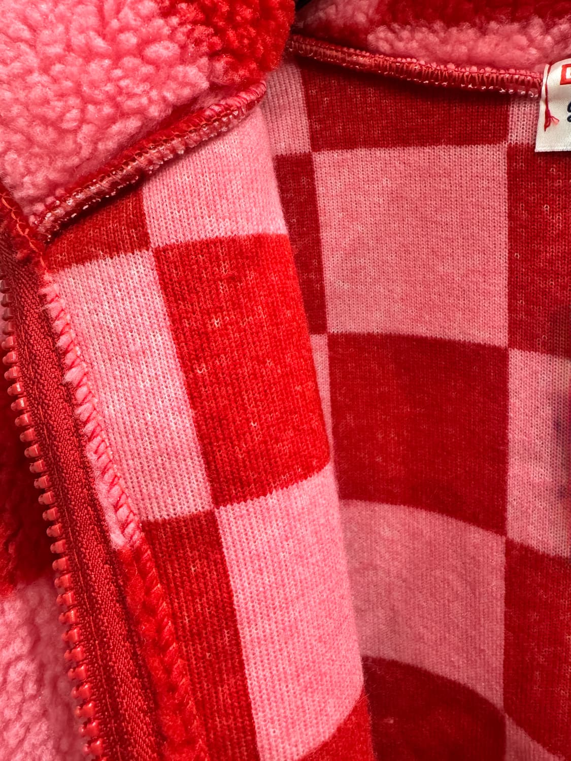 vintage 깅엄체크 뽀글이 크롭점퍼 상품이미지4