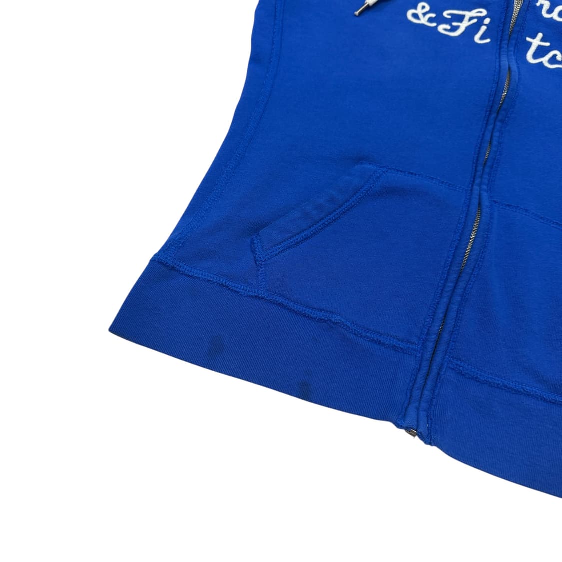 아베크롬비 빈티지 스펠로고 Y2K 기모 후드집업 자켓 블루 L 상품이미지6