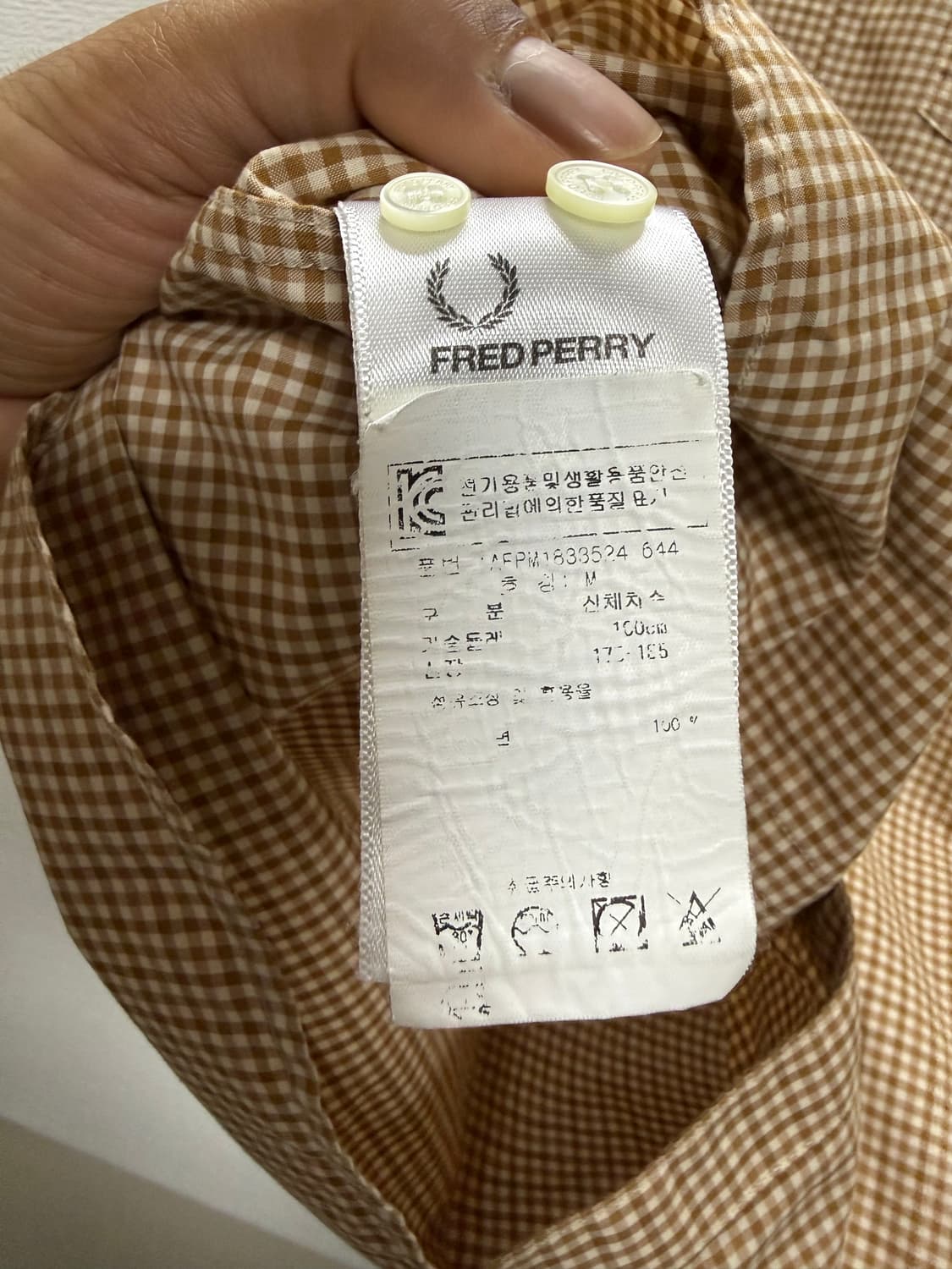프레드페리 긴팔 셔츠 체크 M사이즈 1+1 상품이미지7
