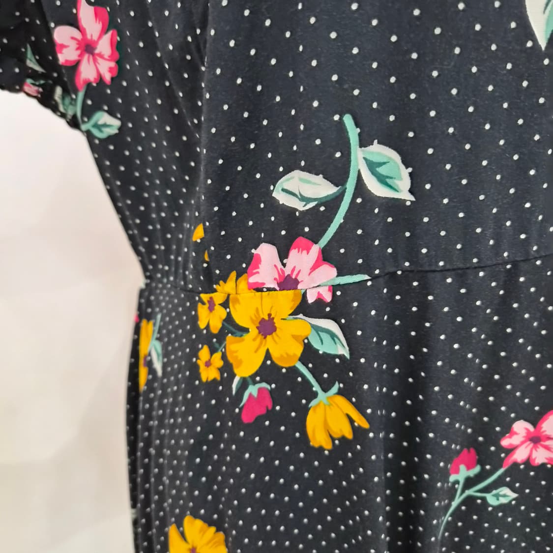 Old Navy 블랙 플라워 도트 플레어 미디원피스 상품이미지5
