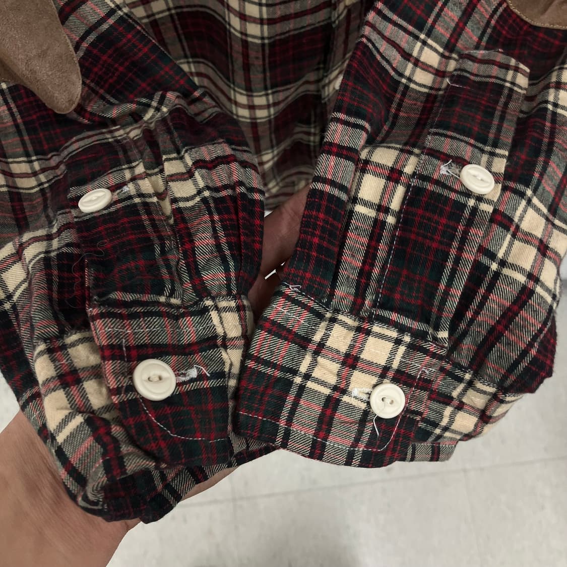 폴로 랄프로렌 엘보우 패치 체크 셔츠 S 상품이미지6