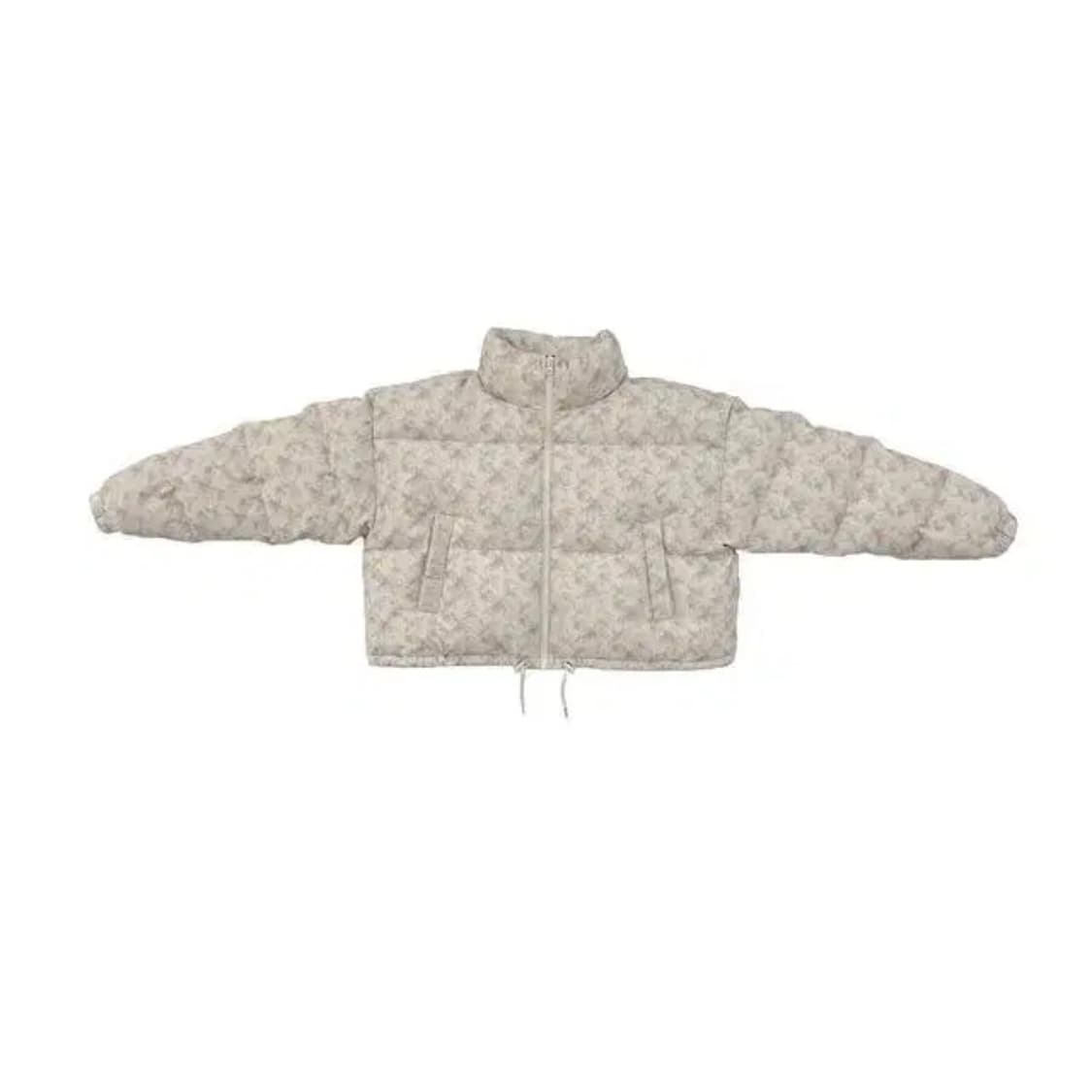 택O) 소프트서울 포기 플라워 숏 패딩 크림 상품이미지3