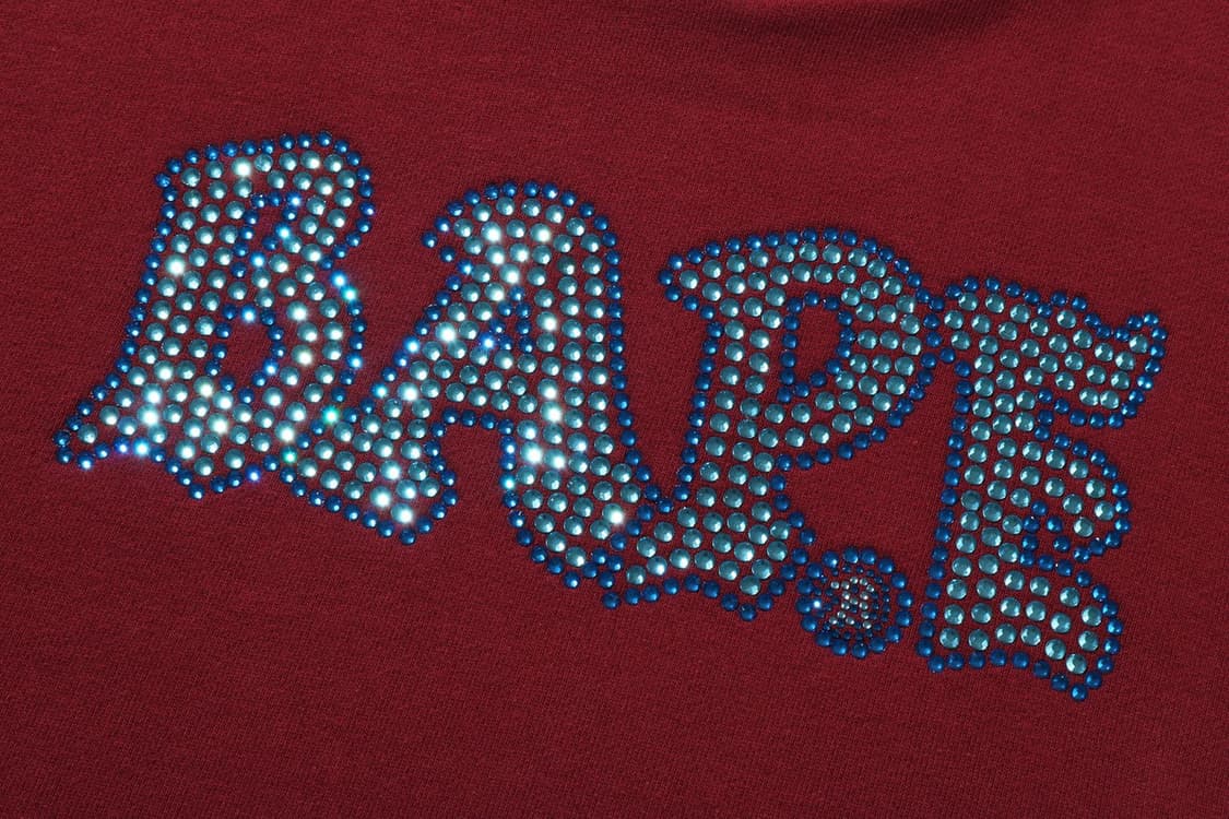 베이프 크리스탈 스톤 크롭 풀오버 후드 버건디 상품이미지2