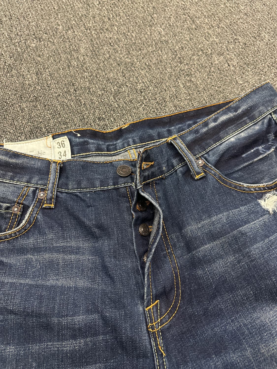 36) 아베크롬비 y2k 진청 와이드 데님팬츠 상품이미지8