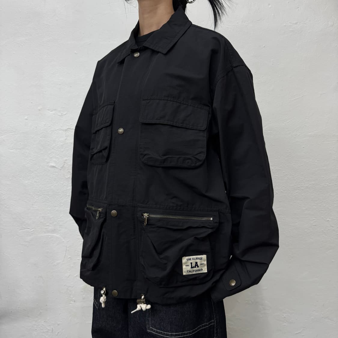 엑스라지(X-Large) 블랙컬러 4포켓 코튼 나일론 유틸리티 자켓 상품이미지1