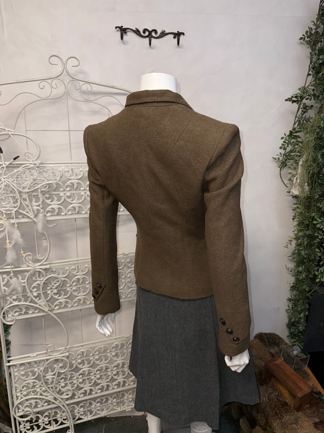 Anne Klein brown wool button jacket  상품이미지4