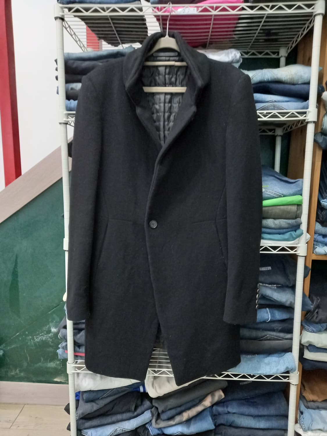 L100 SYSTEM Kor 울89% 하프코트 블랙 L-694 상품이미지1